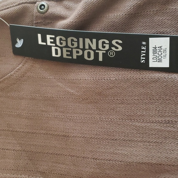 Leggings Depot Premium Quality Stretch Jeggings w/Pockets in Mocha Size 1X/2X - Picture 7 of 10